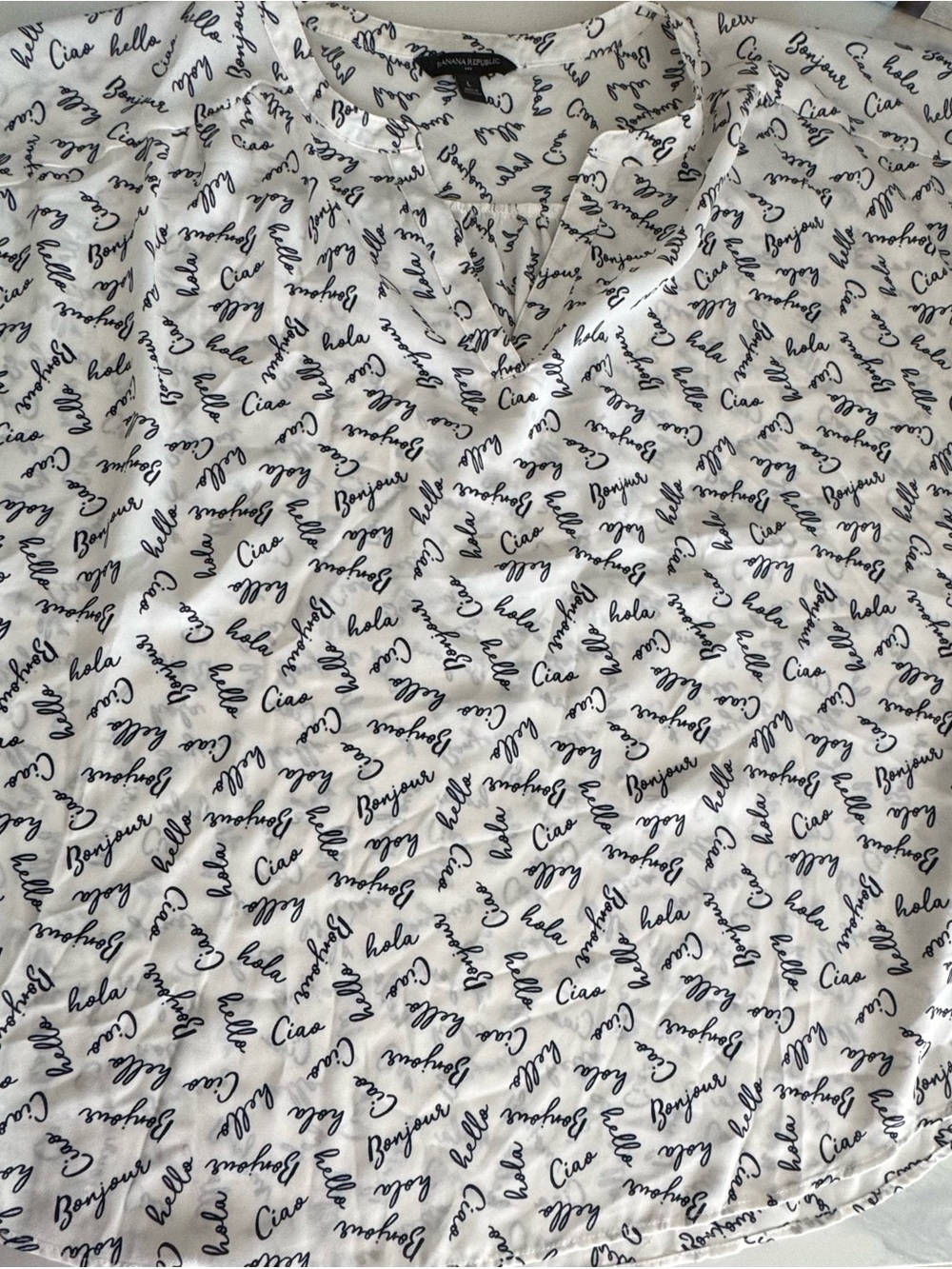 Banana Republic Hello Multi-Language Blouse
